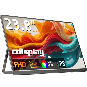 Cdisplay 23.8 inch 1080P Portable Monitor 1920*1080 100HZ Gaming Display with Mini HDMI Type-C External Screen for Laptop PC