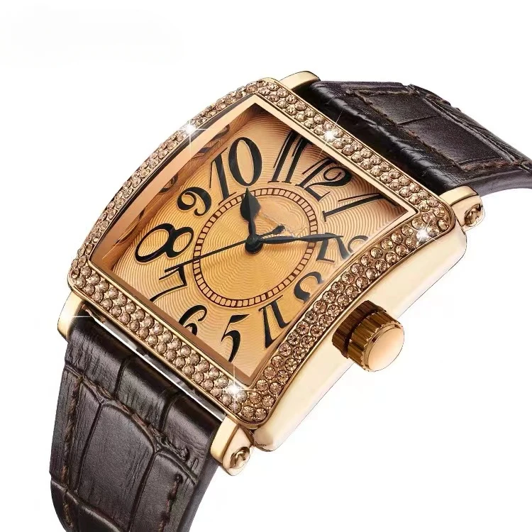 

Fashion Personality Waterproof Square Fashion Ladies Belt Watch Retro Rhinestone Trend Quartz Watch