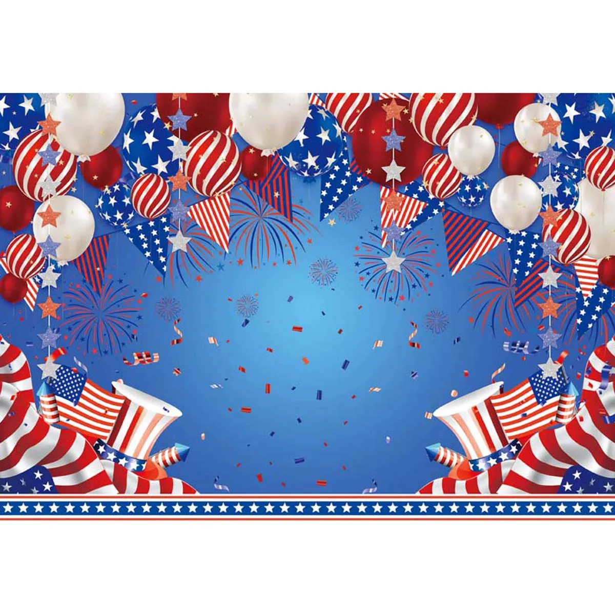 Allenjoy 4 de Julio globos telón de fondo