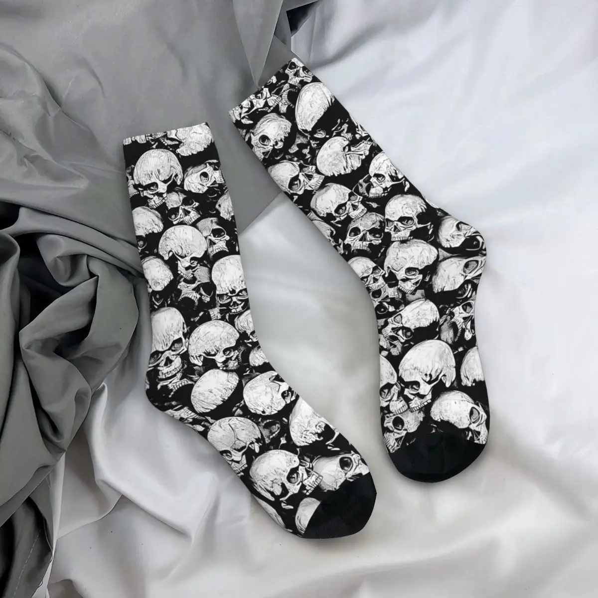 Meias impressas sem costura masculinas, Unisex, Hip Hop, Retro, Totalmente, Gothic Crazy, Harajuku, Novidade engraçada, Crew Sock, Presente para meninos