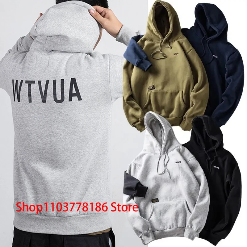 Wtaps Hoodies Chest Embroidered Logo Back Large Letter Hoody Pullover High Street Men Women Fleece Clothes WTAPS Sweatshirts