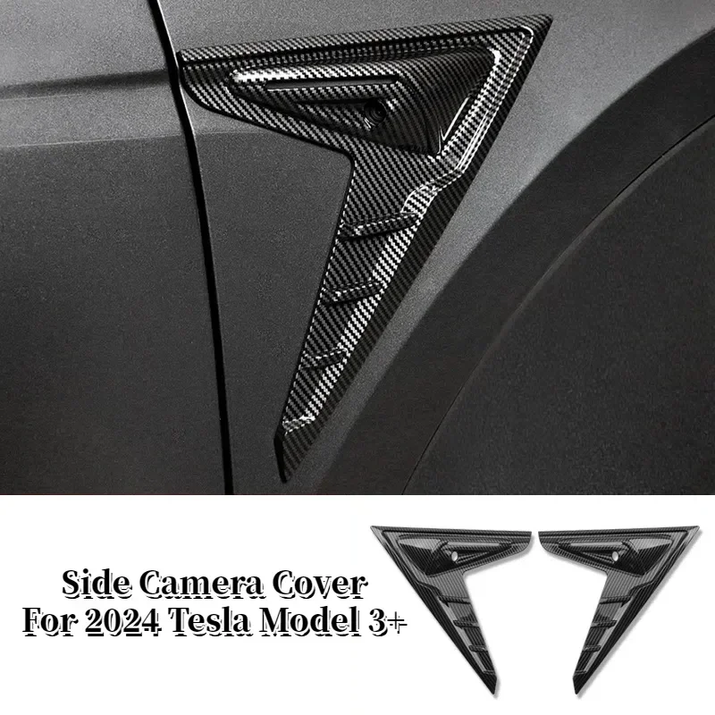 Side Wing Panel Cover for Tesla Model 3 Highland 2024 Spoiler Dust Cover Camera Flanks Decor Cover Modification Accessories