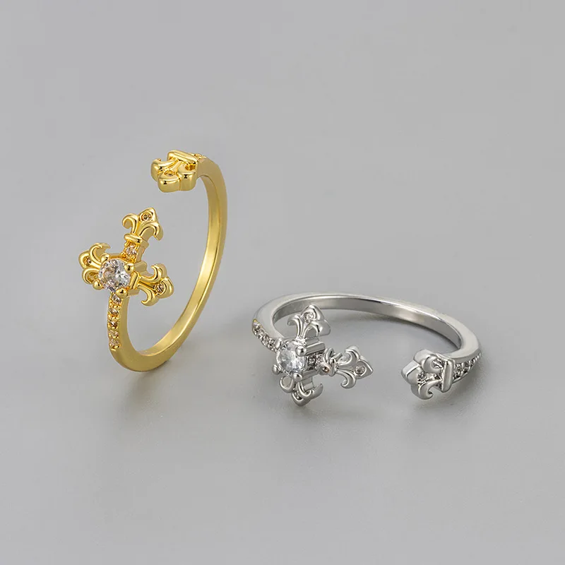 

925 Sterling Silver Open Ended Diamond Iris Flower Ring for Women Niche Exquisite Elegantand Luxurious Jewelry