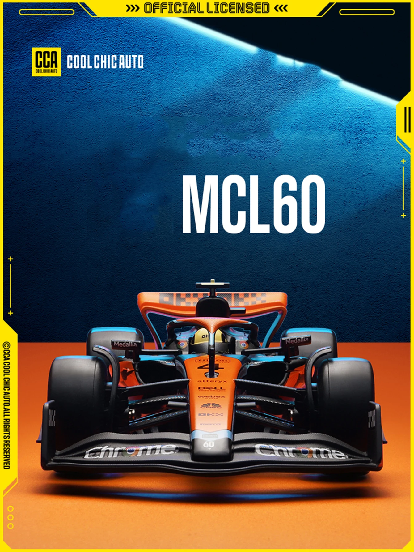 CCA 1:24 simulation zinc alloy McLaren MCL60 model car, static ornament, metal collectible gift car