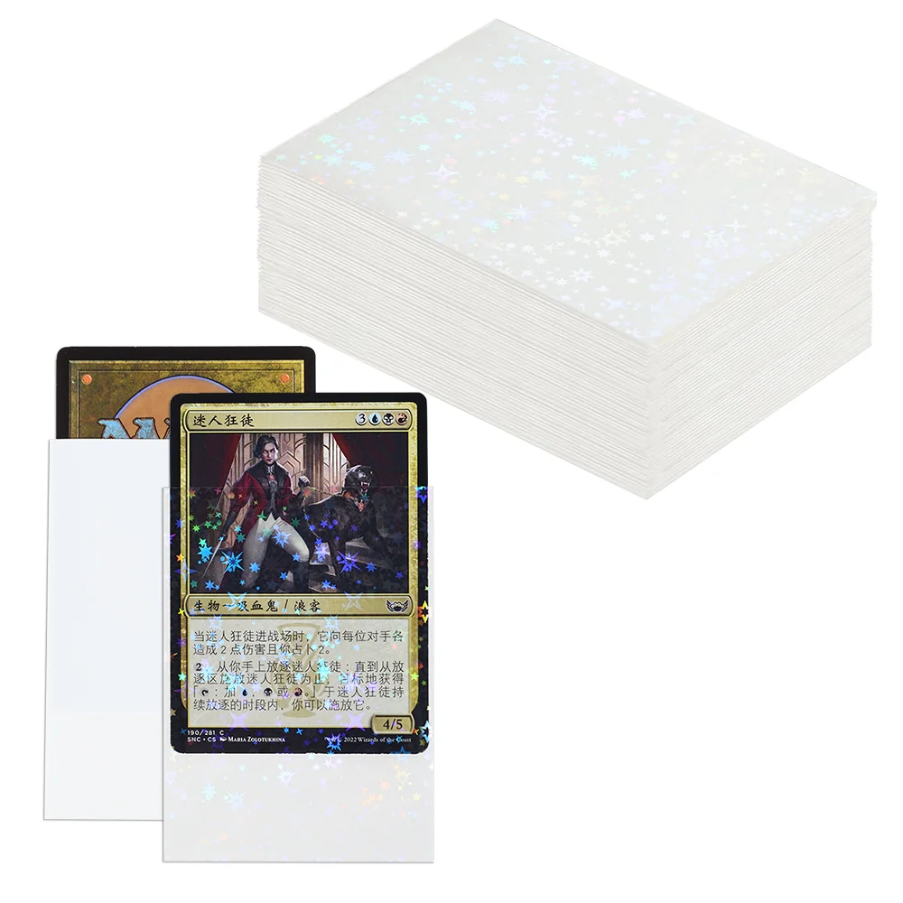 60 Stück Holografische Sternkartenhüllen Standardgröße 66x91mm für TCG/MTG Spielkarten Idol-Foto Sportkarten Schützen Sie Ihre Karten – Detail 7