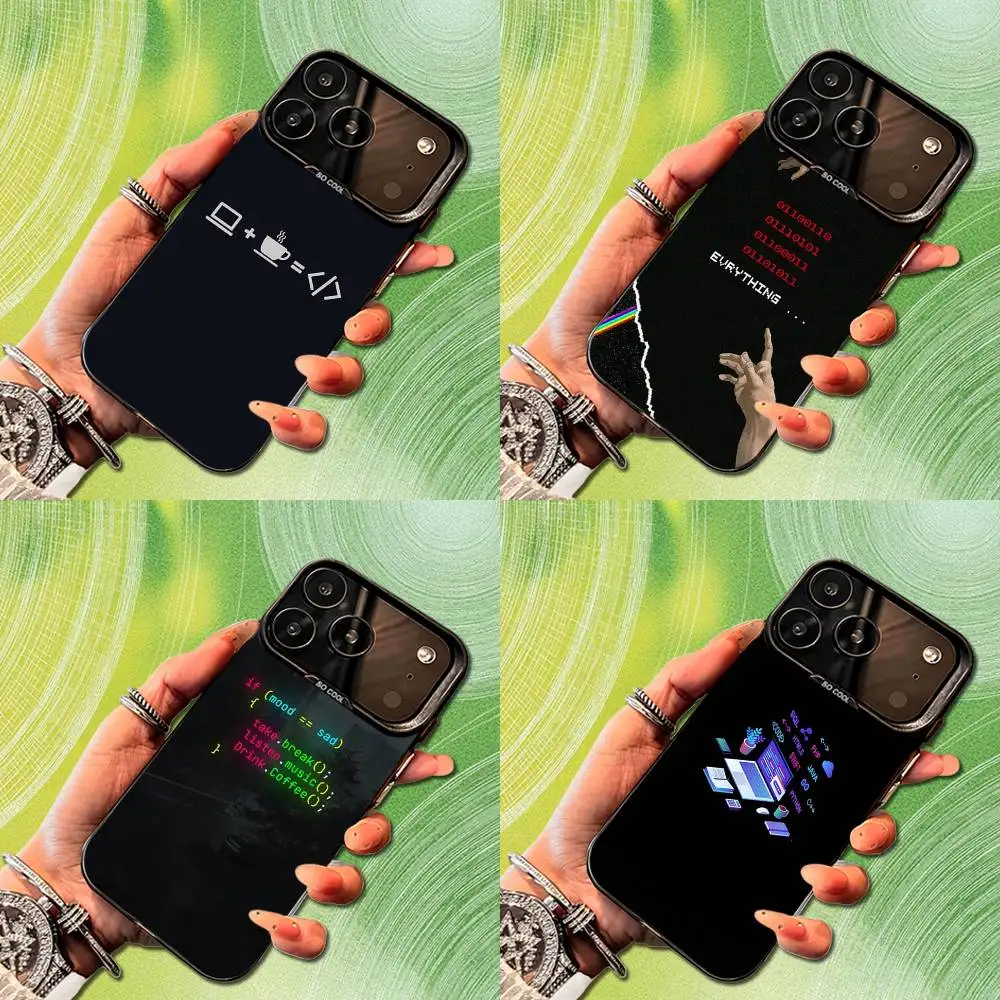 

Programming Art Java Phone Case For iPhone 14,17,13,12,11,16,15,Mini,Pro,SE,XS,MAX,Black Matte Silicone Cover