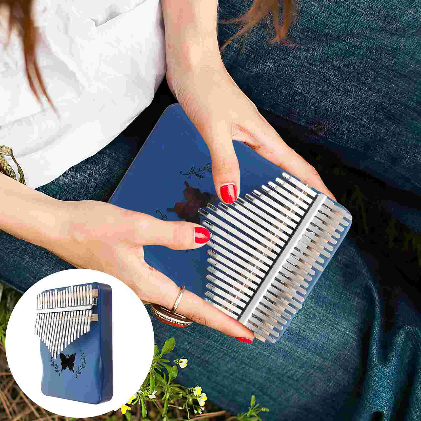 

21 Tone Thumb Piano Exquisite Kalimba Pendant Finger Wood Portable Child Keys Mbira Adult