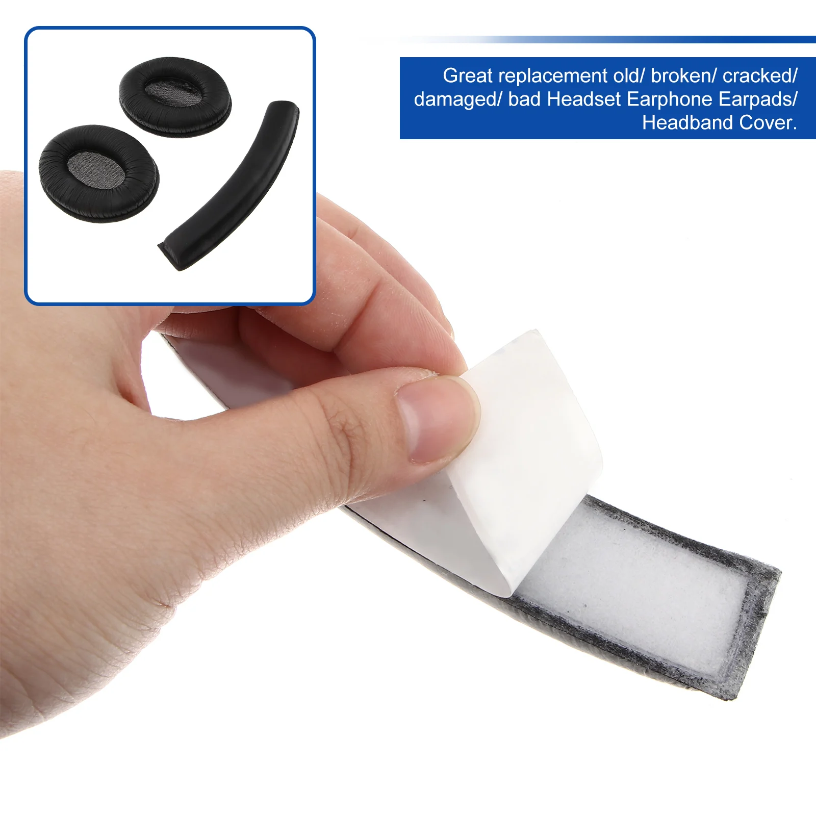 

Soft Replacement Ear Pads Cushion Comfortable Elastic Ear Cushions Headband Cover Headphone Accessories for Hd202