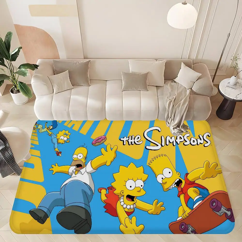 Cartoon T-The S-Simpsons Entrance Door Mat Washable Non-Slip Living Room Sofa Chairs Area Mat Kitchen Welcome Doormat