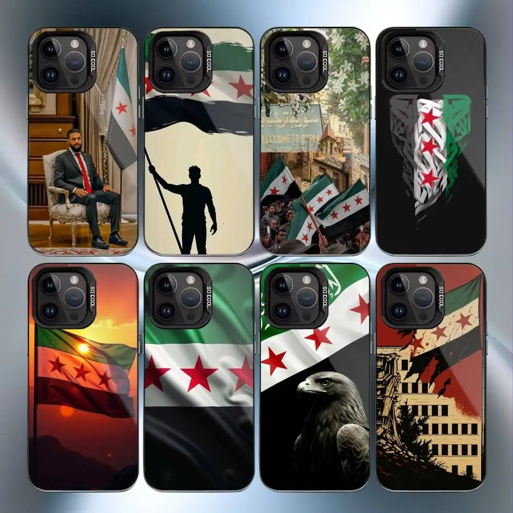 

Ahmed al-Sharaa S-Syrian Flag Phone Case For iPhone17,16,15,14,13,12,11 Plus,Pro Max Black Candy Matte Shockproof Cover