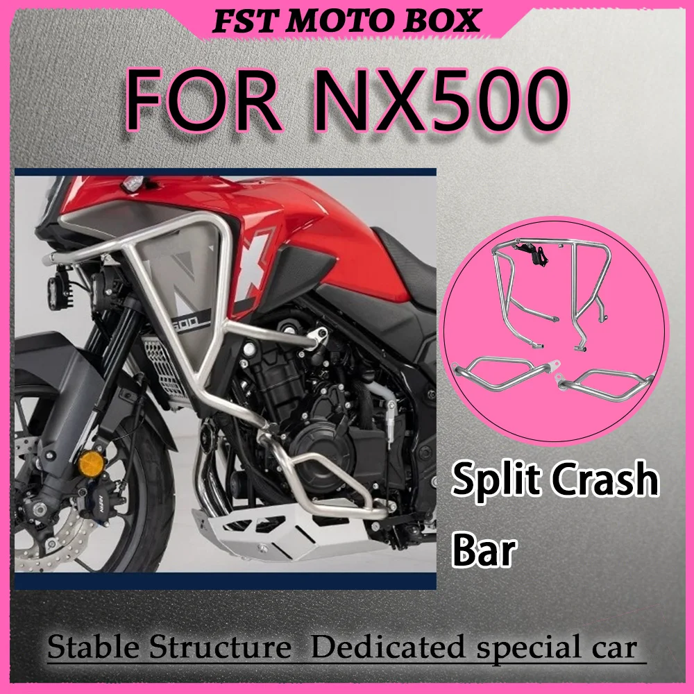 FOR NX500 Racing Crash Bar Upper And Lower Split Thickened Seamless Stainless Steel Natural Rust Resistant for Enhanced Safety