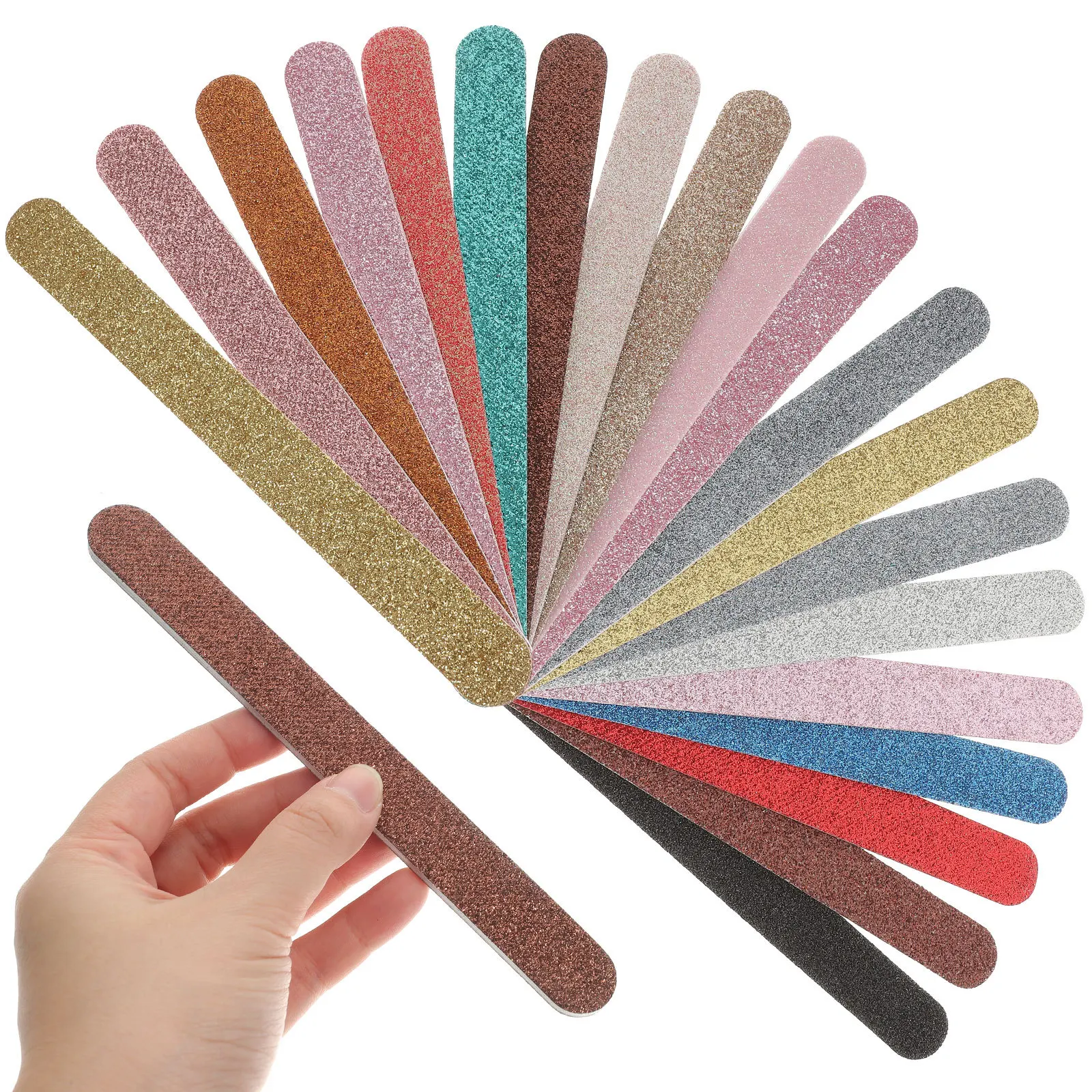 

20Pcs Glitter Nail File Emery Boards Manicure Pedicure Tools for Acrylic False Nail Extensions Care Emery Boards Grit