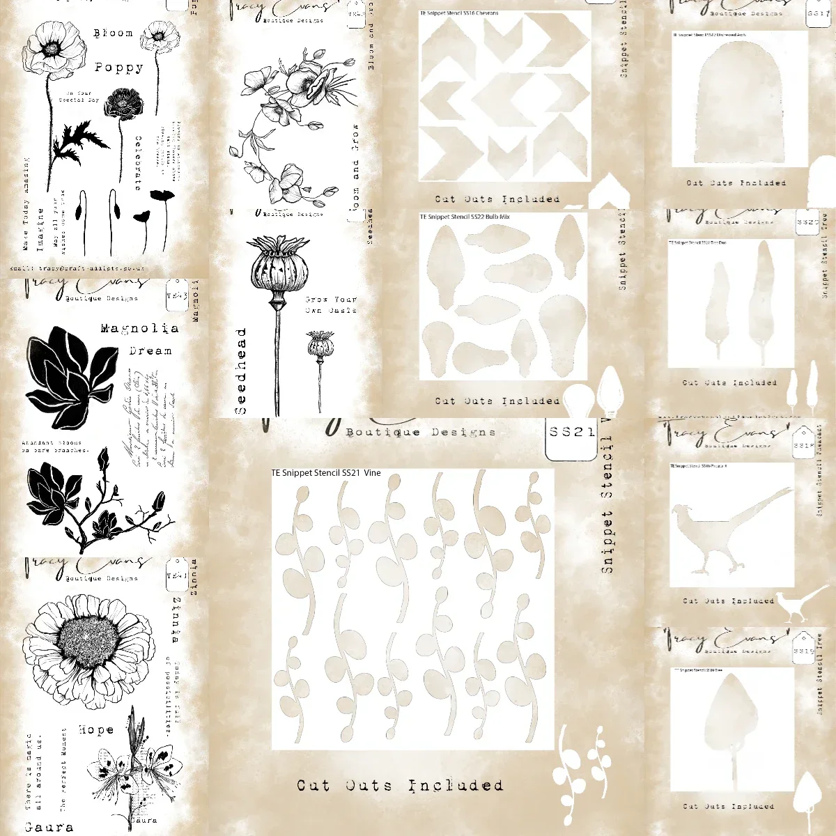 Magnolia Bulb Mix Vine Metal Cutting Dies Scrapbook Diary Decoration Stencil Embossing Template DIY Greeting Card Handmade 2025