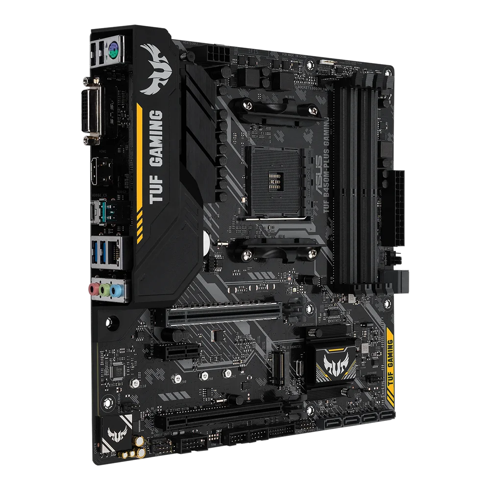 Imagem -03 - Motherboard Tuf B450m-plus Gaming Suporte Am4 Ryzen 5600g 5300g 5700 3900 1500 Cpu Ddr4 64gb M.2 Atx Asus-b450m