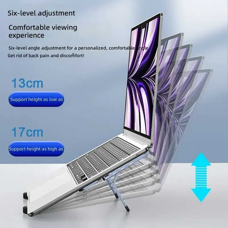 for Laptop Stand Aluminum Alloy Riser with 3.0 USB Hub Heat Dissipation Docking Station Foldable Portable Notebook Holder