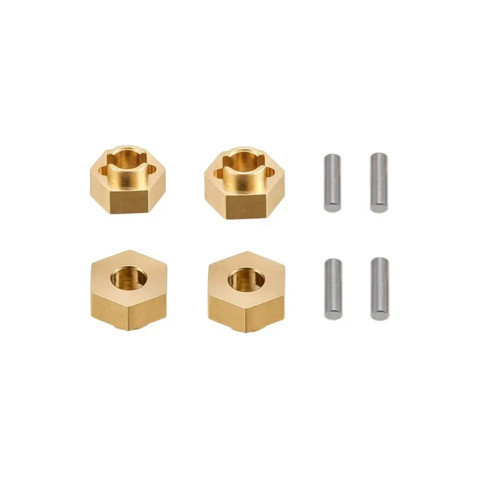 4Pcs Heavy Duty Brass Wheel Hex Adapter Balance Weight for AXIAL SCX24 90081 Upgrades 1/24 RC Crawler Car Parts