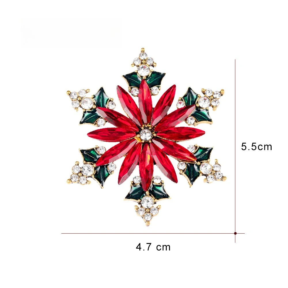 Christmas Style Colorful Snowflake Brooch Wear Vintage Gorgeous Clothing and Accessories on Christmas Day with Snowflake Badge
