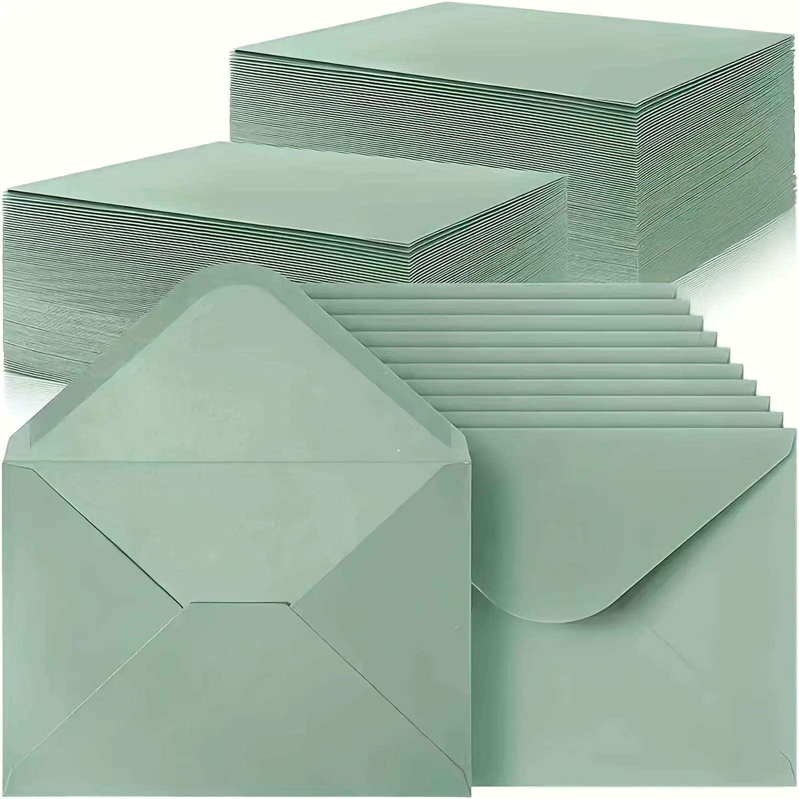 

50/100 шт. зеленые конверты с матовой отделкой, самозапечатывающиеся конверты для поздравительных открыток на дни рождения, рождественские и приглашения на День святого Валентина