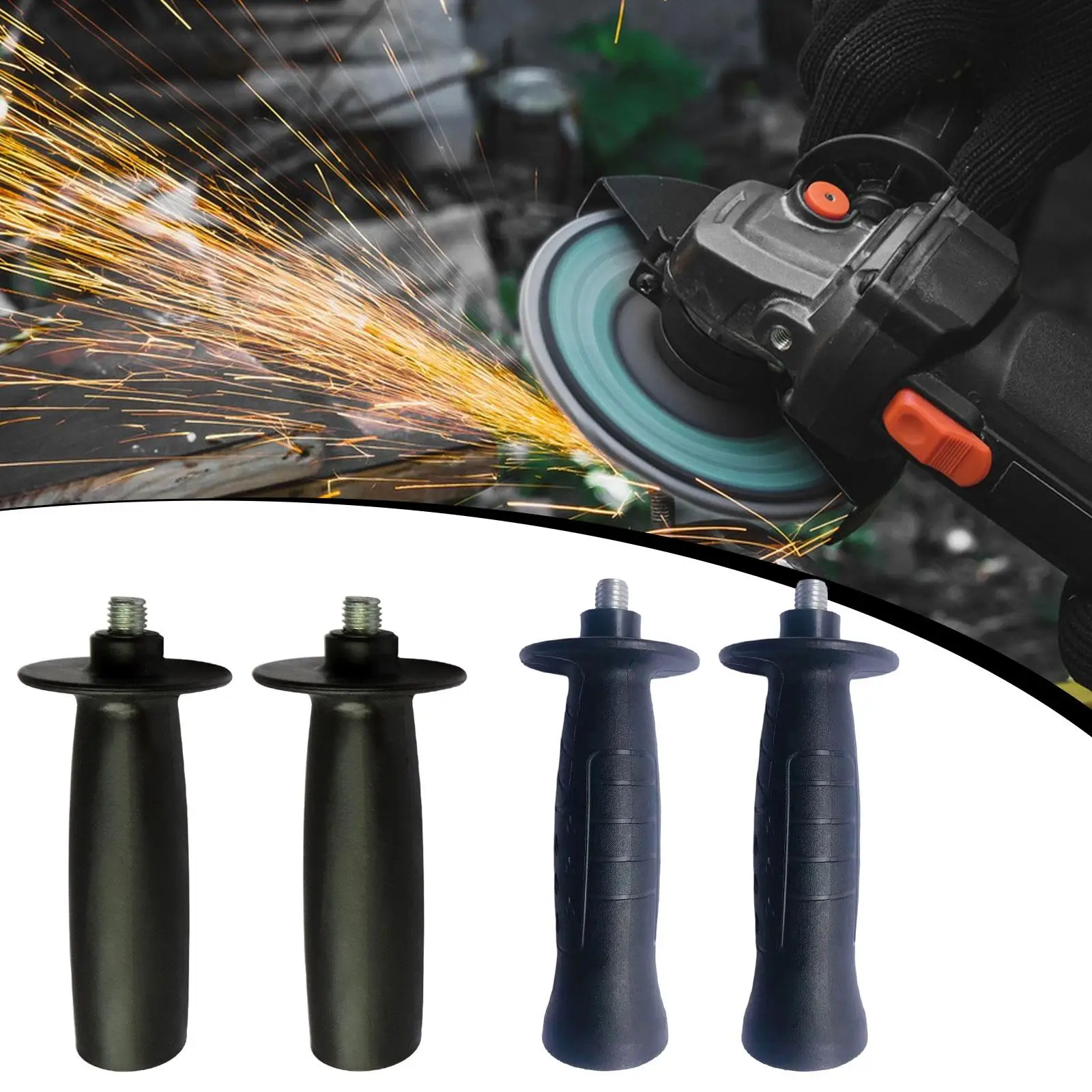 Angle Grinder Side Handle for Cutting Machine Comfortable Threaded Ergonomic Practical Wear Resistant Easy to Install Black Grip