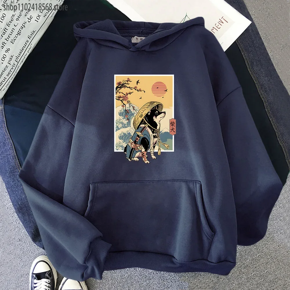 

Толстовки с капюшоном Shiba Ronin Kawaii, толстовка для собак, мужская одежда, флисовые пуловеры, одежда K Pop, Y2k Sudadera, уличная одежда для женщин