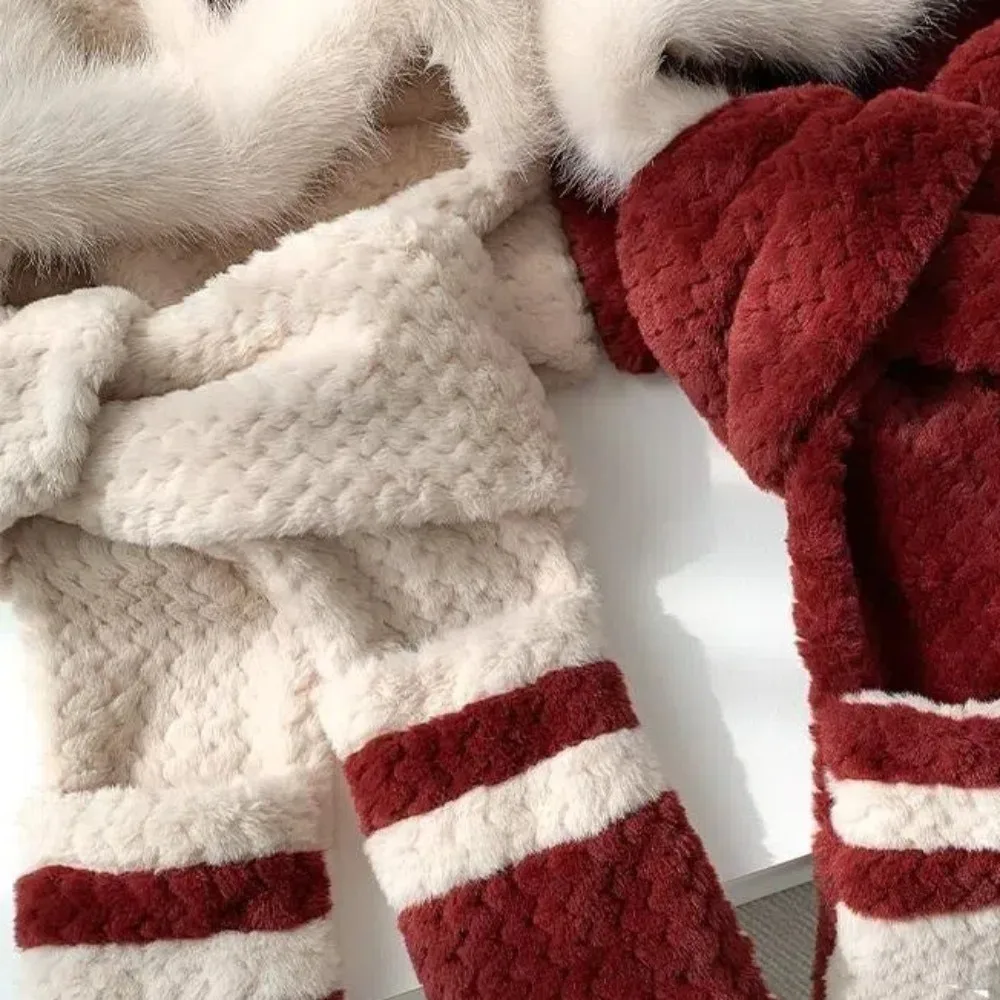 لطيف يندبروف وشاح قبعة القفازات مجموعة حماية الأذن قطعة واحدة قبعات الشتاء سماكة وشاح للرقبة قبعة #2