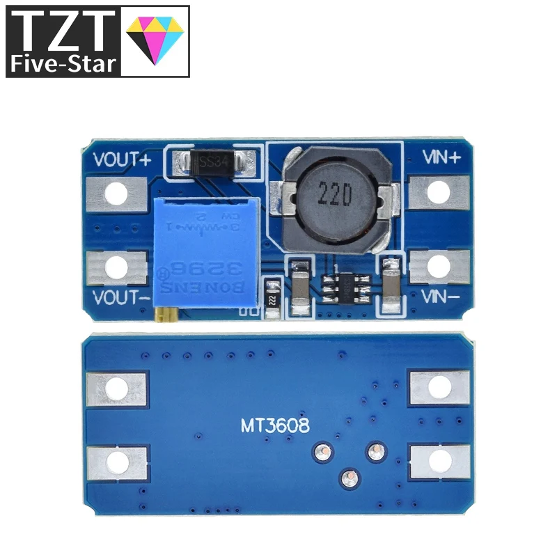 TZT MT3608 DC-DC Step Up Converter Booster Power Supply Module Boost Step-up Board MAX output 28V 2A