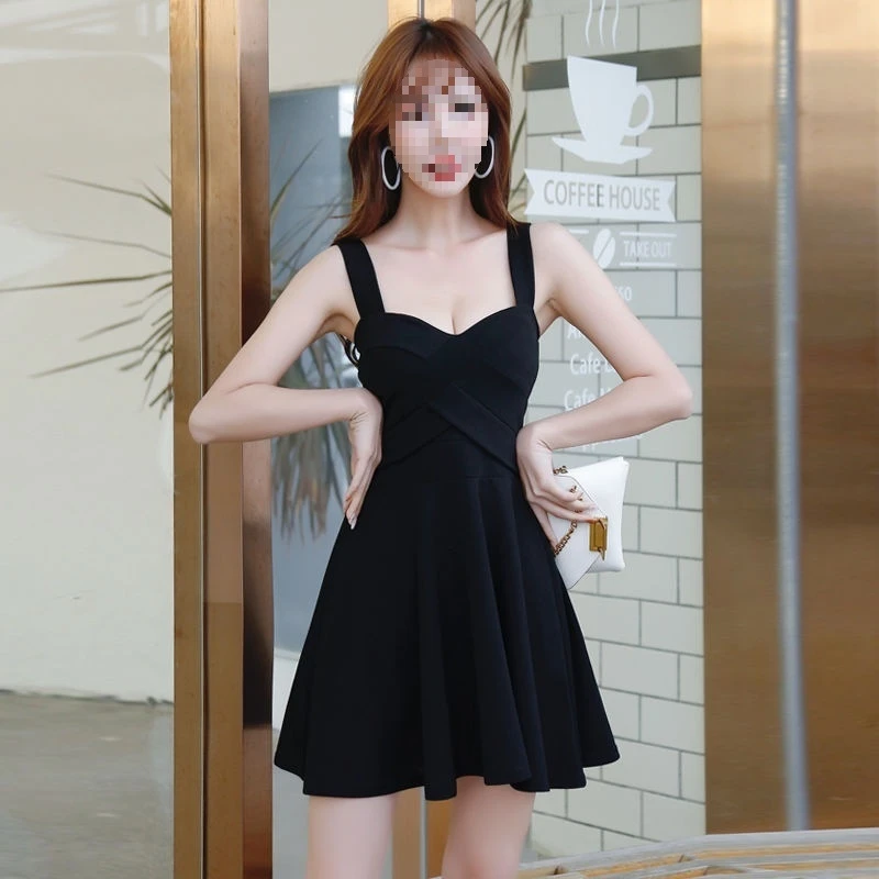 Women Sexy Club Dress Spaghetti Strap Low Cut Backless Bodycon Mini Dress Slim Fit Stretchy Party Night Out Outfit Fashion