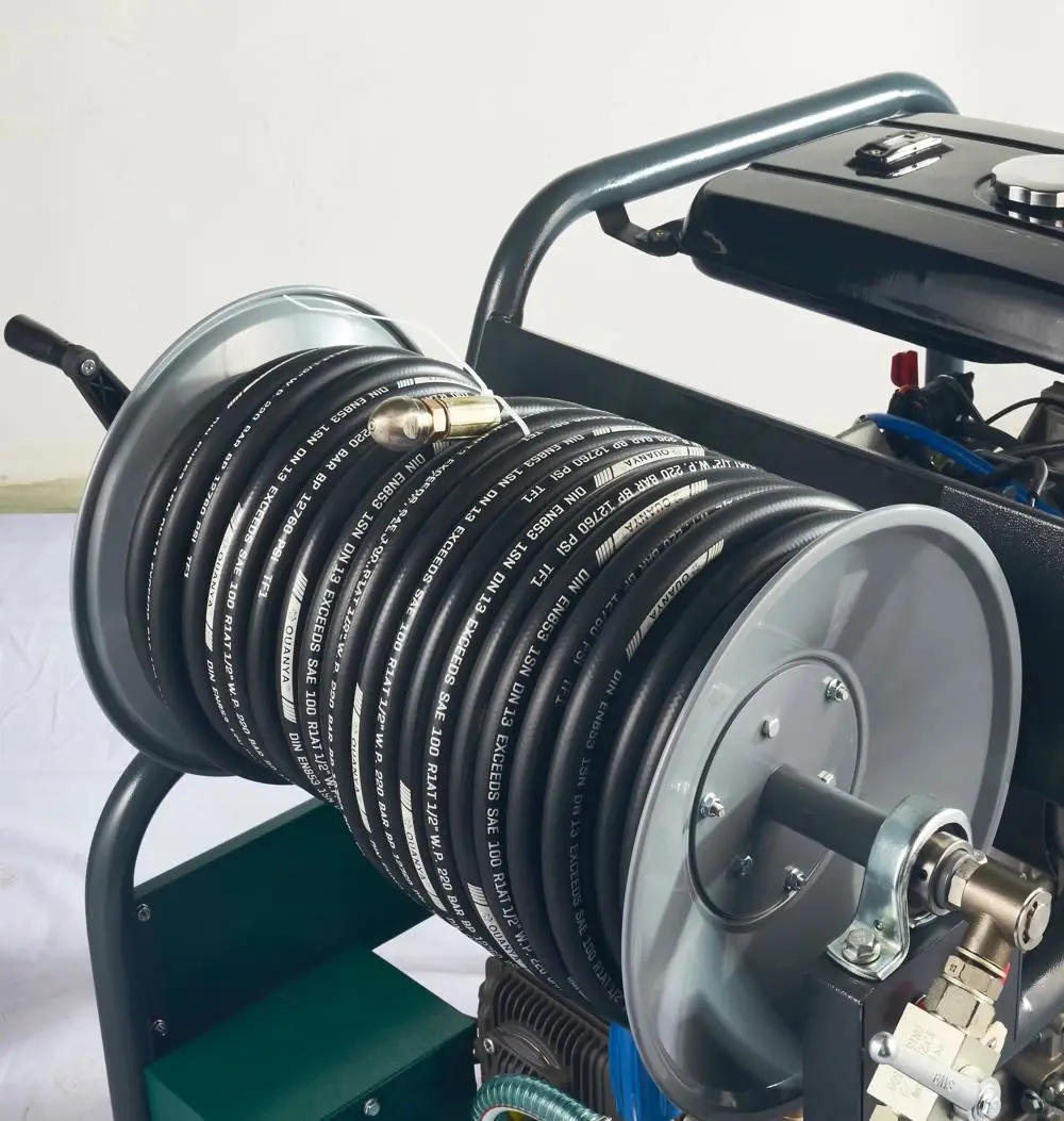 Industriale 50L 150 Bar Pulitore per tubi ad alta pressione Diesel Acqua Jetter Macchina di scarico Attrezzatura per la pulizia delle fognature con parti di pistola