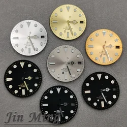 High Quality 28.5mm Silver Gold Black Blue Pink Date Window Green Luminous Aseptic Dial Fit NH35 /NH36/4R/7S Automatic Movement