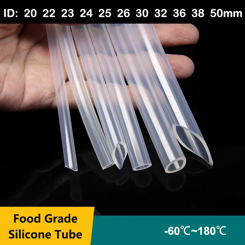 

Food Grade Silicone Tube ID 20 22 24 26 28 30 32 36 38 50mm Flexible Beer/Drink/Milk/Water Hose Soft Aquarium Plumbing Pipe