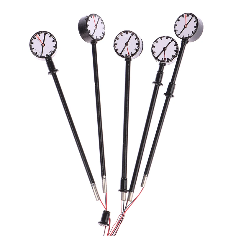 Hot Sale 1pc 3V Miniature Led Lighting Model Railway HO N Scale Lights Lit Platform Clock Lamp Train Station Layout