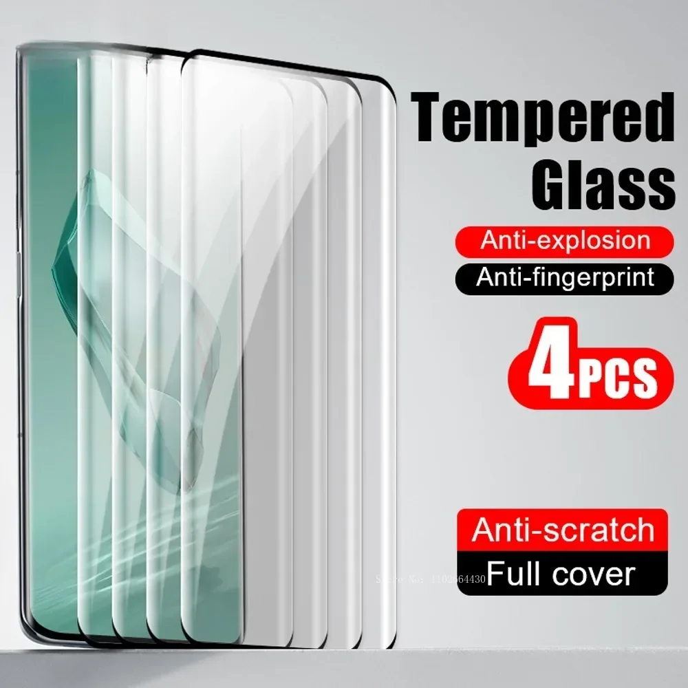 

4Pcs Full Cover Glass Smartphone for Oneplus 12 11 Screen Protector for Oneplus 10 9 8 Pro ACE 2 Tempered Glass Protective Film