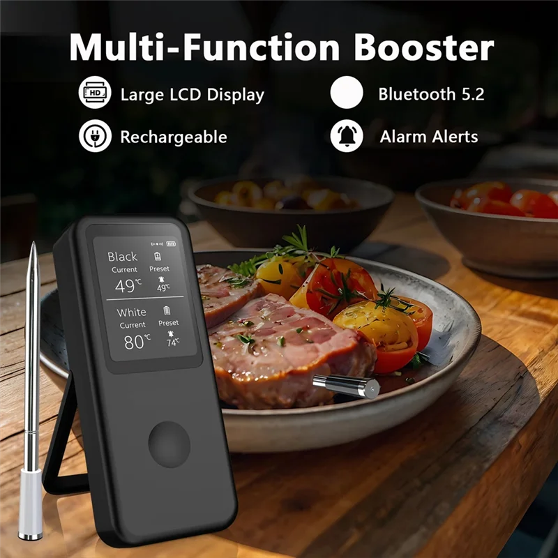 

T19C беспроводной термометр для мяса, цифровые Bluetooth-зонды с HD-дисплеем и дистанционным мониторингом через приложение для гриля, барбекю