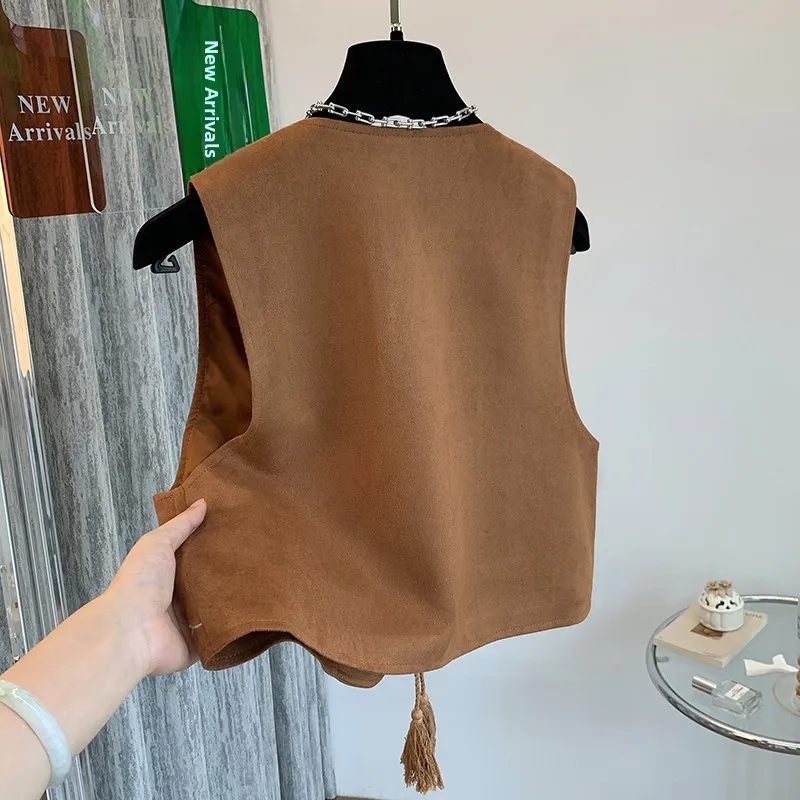 n Chaleco bordado Viajes Photoaphy Capa Top Falda Primavera Commute Sle Loose Fit Thin Poliéster Svel