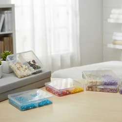 2-5 Grids PP Storage Box Desktop Packaging Small Jewelry Parts Storage Double Grid Transparent Plastic Box Jewelry Box Organizer