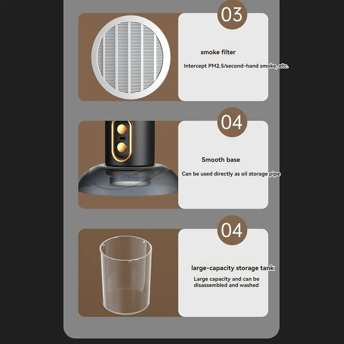 شفاط المطبخ المحمول A62K، شفاط المطبخ المكتبي مع مروحة عادم سرعتين، مروحة عادم المطبخ المحمولة للشواء الداخلي، B N