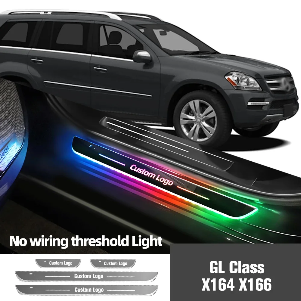 

For Mercedes Benz GL Class X164 X166 2005-2017 Car Door Sill Light Customized Logo LED Welcome Threshold Pedal Lamp Accessories