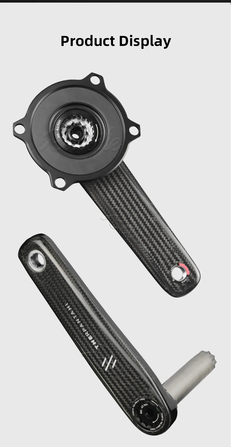 RPANTAHI Rennrad Carbon-Kurbelgarnitur mit 24 mm Titanachse und Ultraleichtem Carbon-Faser BCD 110 Spider EASTON – Detail 8