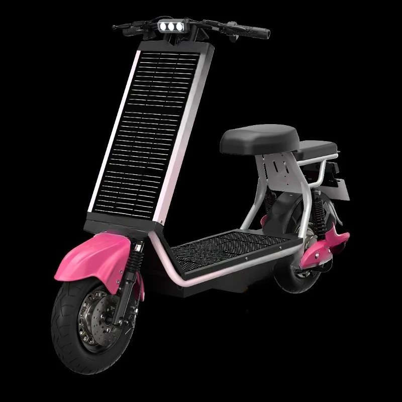 Solar electric vehicle large battery scooter energy saving long endurance scooter