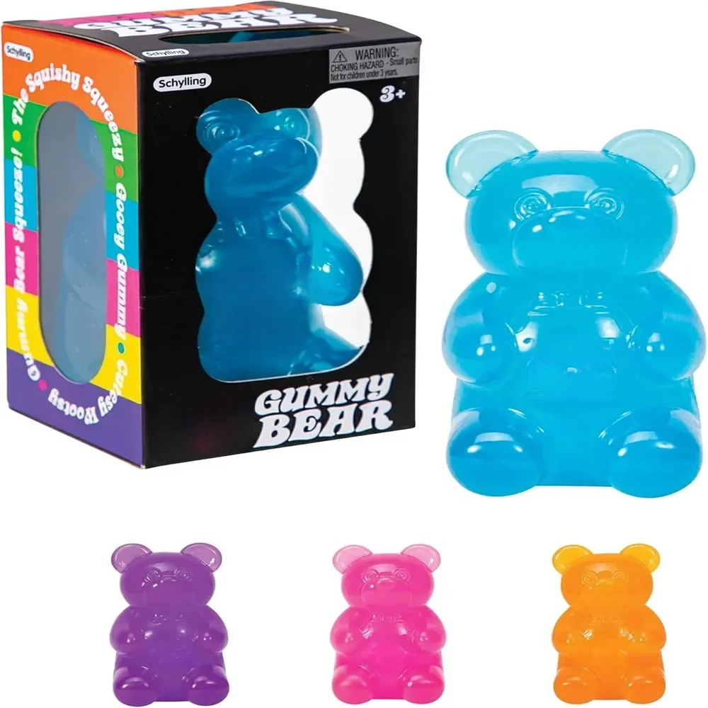 

Cute Bear Nee Maltose Squeeze Colorful Sensory Toy Slow Rebound TPR Material Desk Decoration Stress Relief Doll