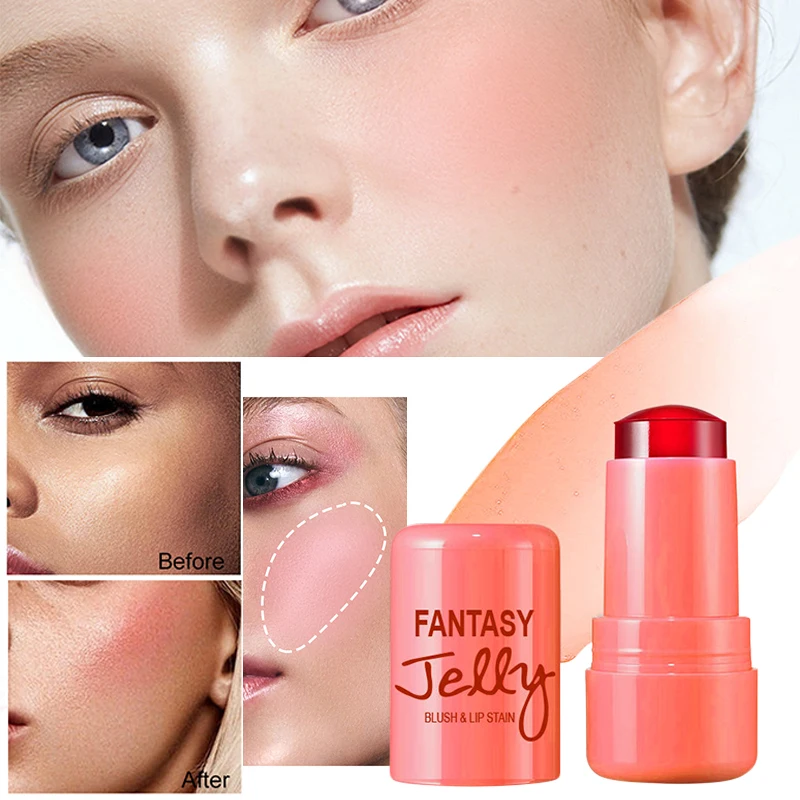 Colorete de gelatina de frutas, barra de brillo de labios, crema para resaltar, lápiz labial, mejilla, cara, sombreado, colorete, brillo de labios, maquillaje coreano