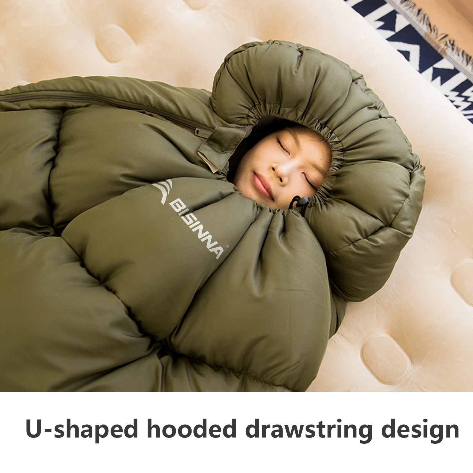 BISINNA Camping Sleeping Bag Lightweight Warm Envelope Backpacking Adult Sleeping Bag for Outdoor Travel Hiking