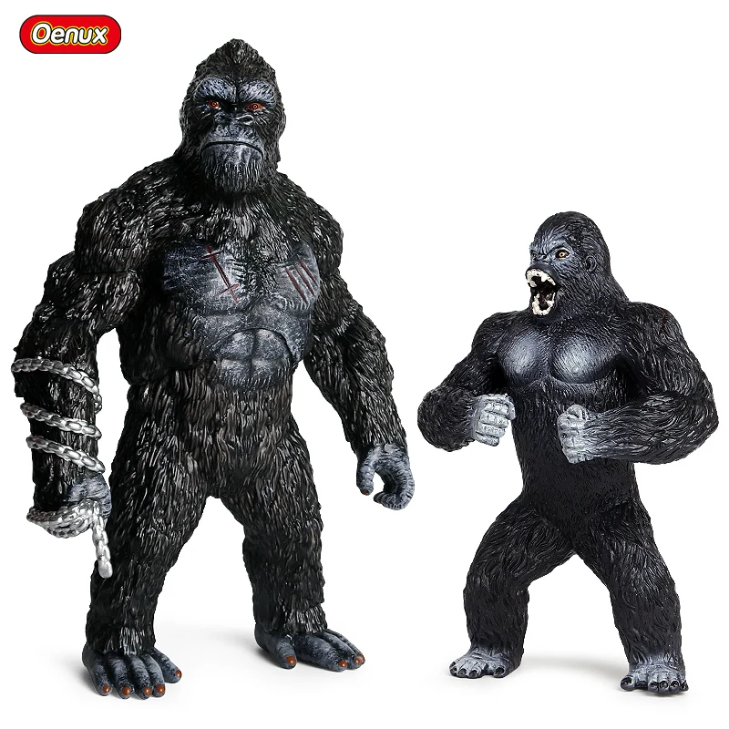 Savage King Kong Gorill Simulation Big Orangutan Chimpanzee Indominus Rex Animals Model Action Figures Collection Kids Toys