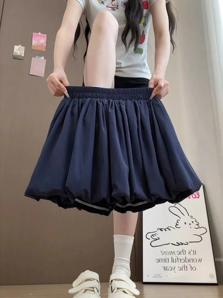 

plus Size Women's Frock Skirt in Turquoise Floral Print with A-Line Design Summer New Style High Waist Cake Skirt Anti-Light