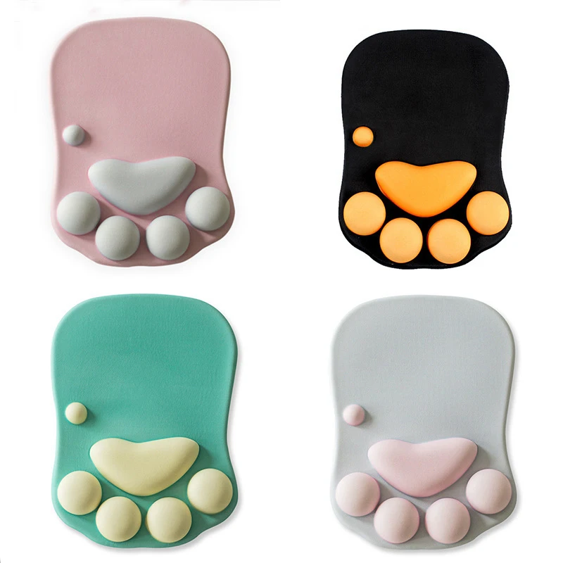 

3D Cute Cat Paw Mouse Pad Soft Silicone Memory Foam Wrist Rest Cushions Kawaii Mousepad Laptop Computer Desk Mat Office Supplies