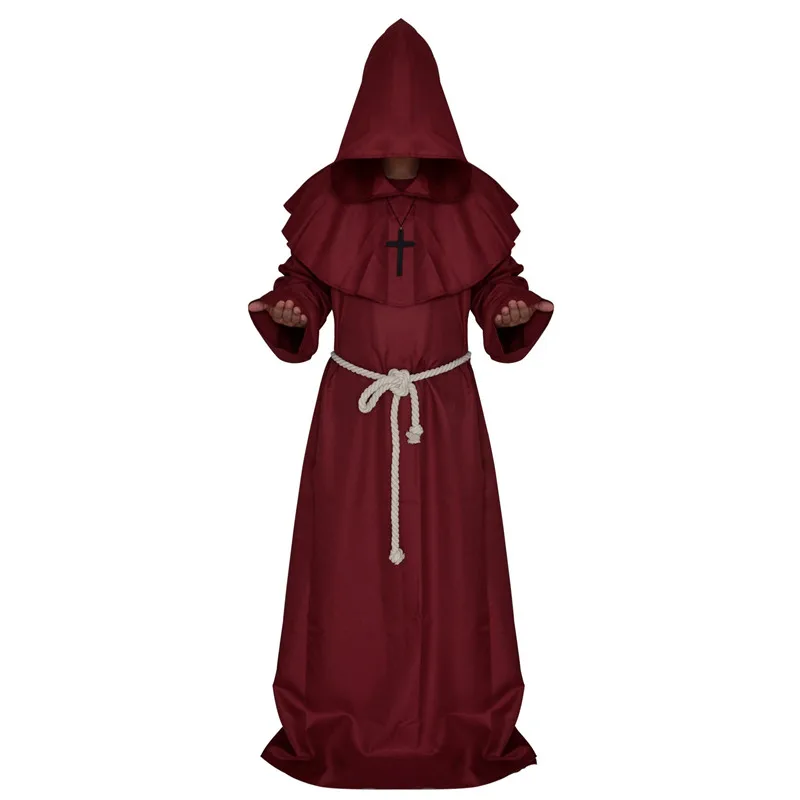 زي ملكة المحكمة في القرون الوسطى للهالوين رداء الراهب الكاهن الساحرة الطبيب الملابس الصينية التقليدية ألياف البوليستر #4