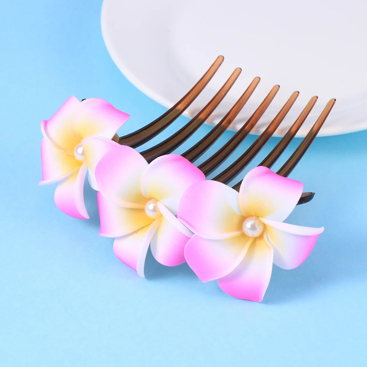 

1Pcs Handmade Pearl Floral Hair Comb Bridal Hair Accessory Wedding Headpiece For Women Ladies