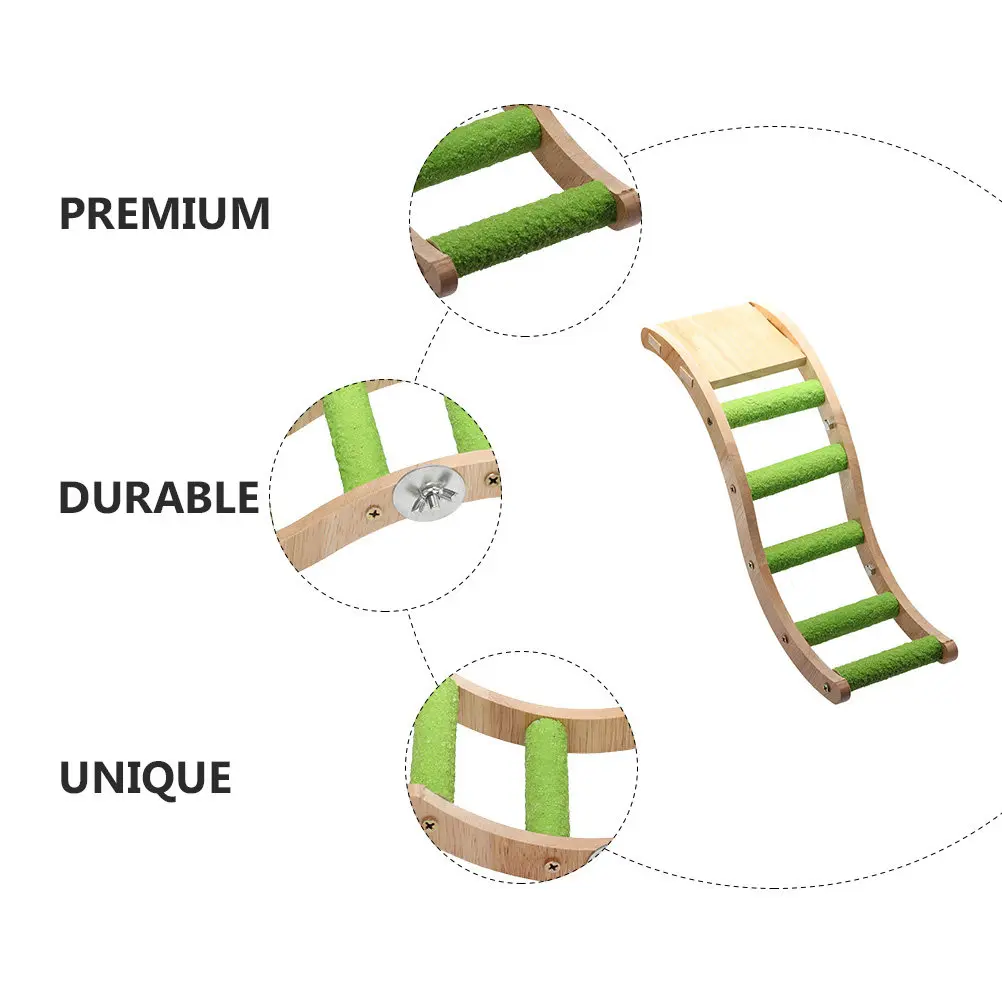 2Pcs Wooden Parrot Ladder for Bird Cage – Chewing Toy to Stimulate Mind, Improve Motor Skills & Promote Activity