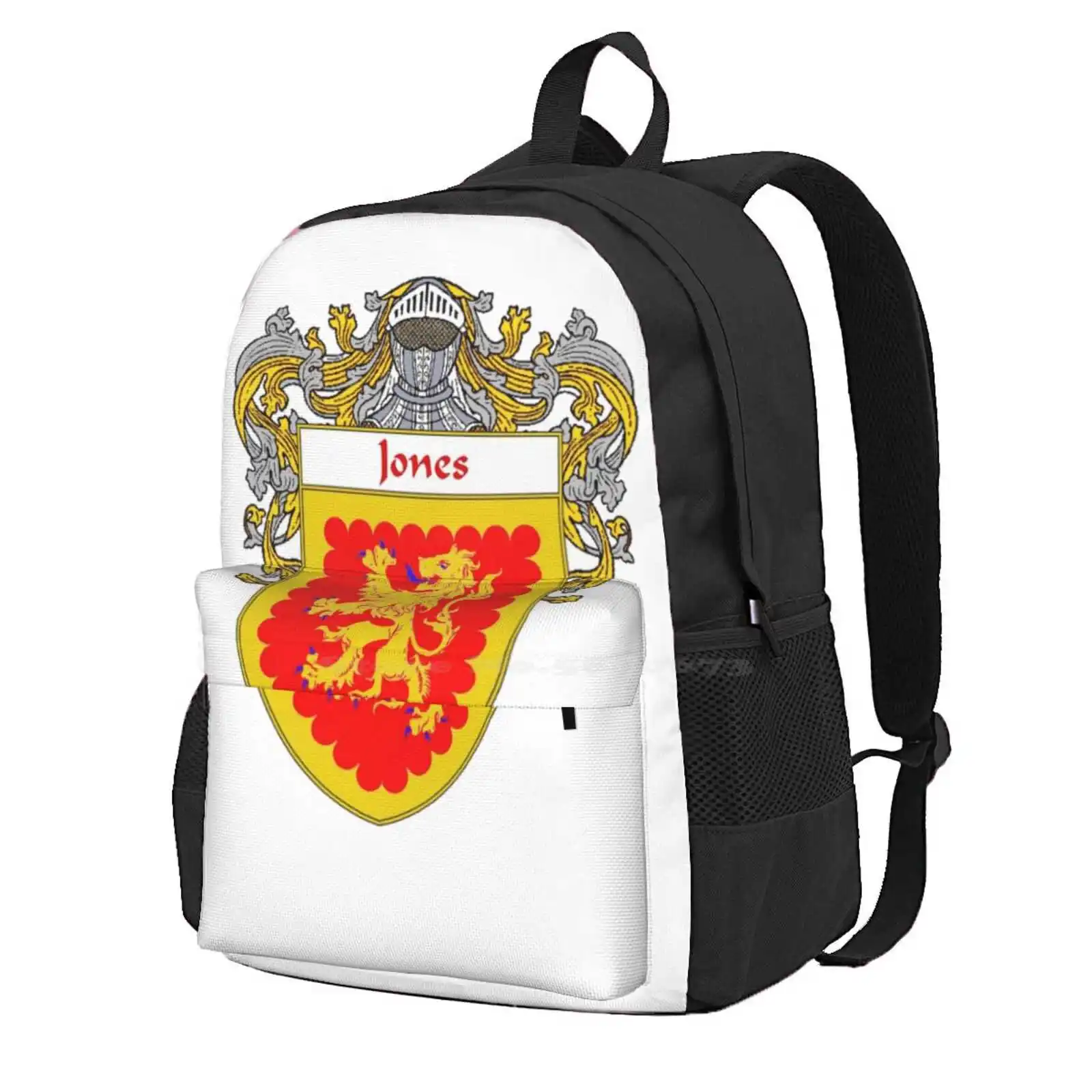 Jones Irish Coat Of Arms/Family Crest Hot Sale Schoolbag Backpack Fashion Bags Jones Coat Of Arms Jones Family Crest Scottish S