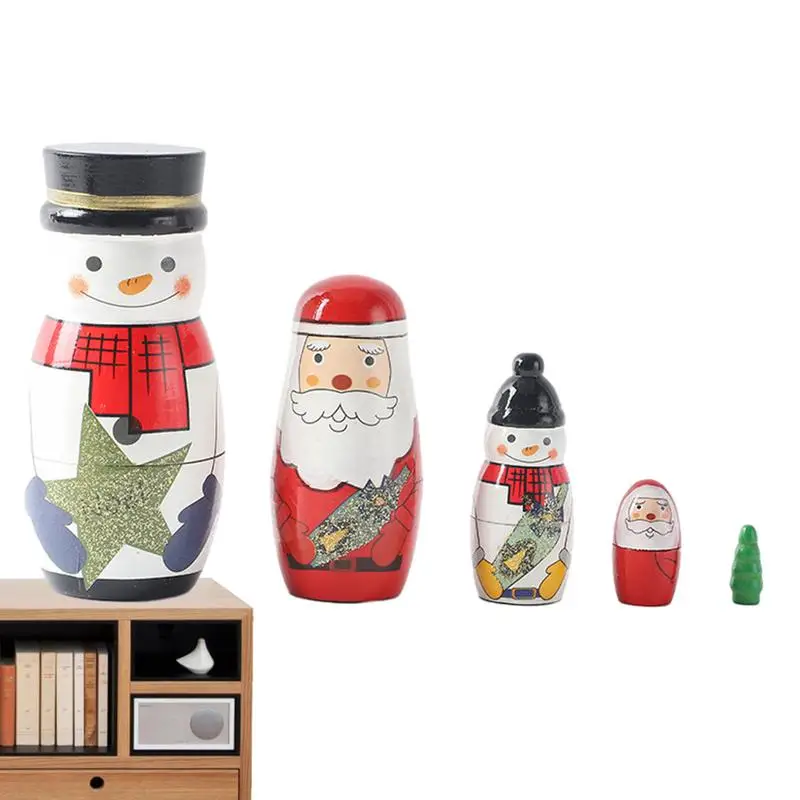 

Russian Nesting Dolls Set Of 5 Colorfast Christmas Matryoshka Toys Home Decor Products For Dining Table Bedside Computer Table